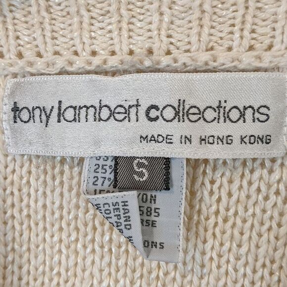 Vintage Tony Lambert Collections Sweater Oversized Knit Preppy Pullover Small - Picture 12 of 13